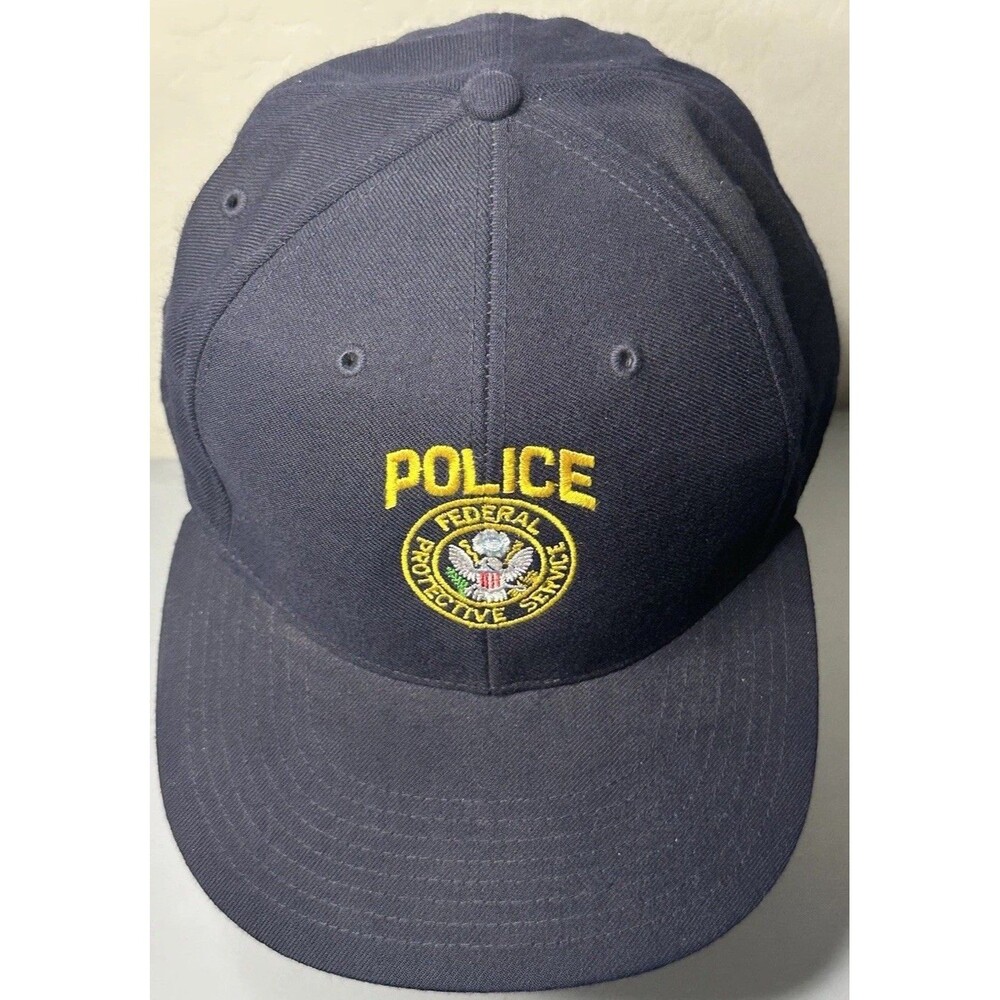 Vintage 90s Federal Protective Service Police Hat Cap Richardson Fitted 7-5/8